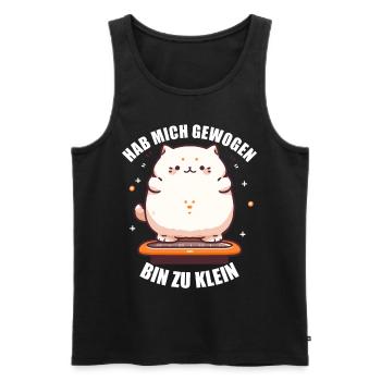 Hab mich gewogen bin zu klein Katze - Männer Premium Bio Tank Top - Schwarz - Vorne - Michal (187cm)