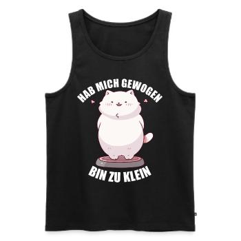 Hab mich gewogen bin zu klein Katze - Männer Premium Bio Tank Top - Schwarz - Vorne - Michal (187cm)