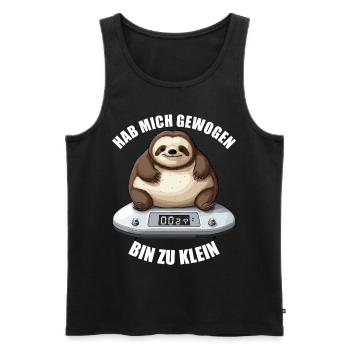 Hab mich gewogen bin zu klein Faultier - Männer Premium Bio Tank Top - Schwarz - Vorne - Michal (187cm)