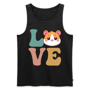 Cute Hamster Hammy - Men's Premium Organic Tank Top - black - Front - AI Model Male 178 light (178cm)