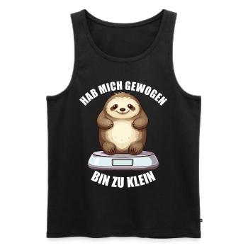 Hab mich gewogen bin zu klein Faultier - Männer Premium Bio Tank Top - Schwarz - Vorne - Michal (187cm)