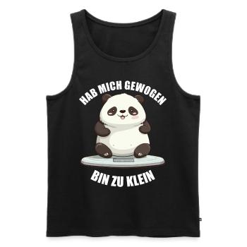 Hab mich gewogen bin zu klein Panda - Männer Premium Bio Tank Top - Schwarz - Vorne - Michal (187cm)