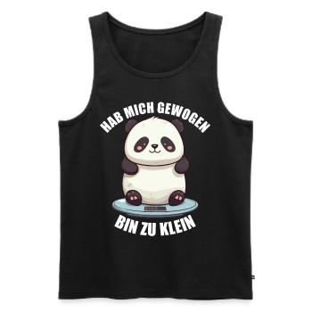 Hab mich gewogen bin zu klein Panda - Männer Premium Bio Tank Top - Schwarz - Vorne - Michal (187cm)