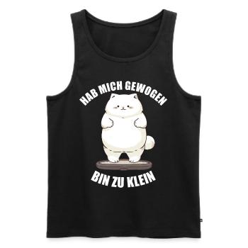 Hab mich gewogen bin zu klein Katze - Männer Premium Bio Tank Top - Schwarz - Vorne - Michal (187cm)