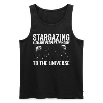 Stargazing A Smart People's Window Astrophysics As - Männer Premium Bio Tank Top - Schwarz - Vorne - Michal (187cm)