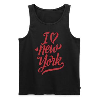 I Love New York City Big Apple USA America - Men's Premium Organic Tank Top - black - Front - AI Model Male 178 light (178cm)