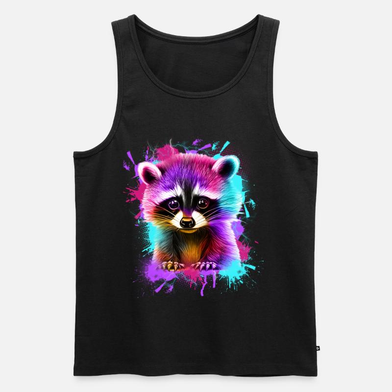 Waschbär - Männer Premium Bio Tank Top - Schwarz