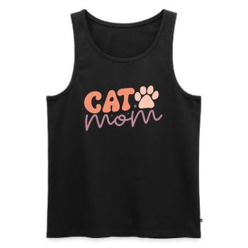 Cat Mom - Drôle de Maman Chat Style Rétro - Débardeur bio Premium Homme - noir - Devant - AI Model Male 178 light (178cm)