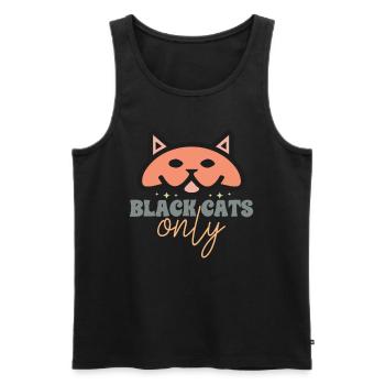 Black Cats Only - Funny Cats Mom Retro Style - Men's Premium Organic Tank Top - black - Front - AI Model Male 178 light (178cm)