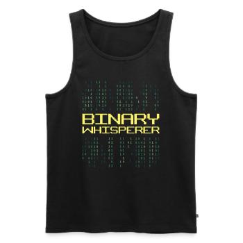 Binary Whisperer Funny Programming Coding Quote - Männer Premium Bio Tank Top - Schwarz - Vorne - AI Model Male 178 light (178cm)