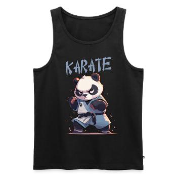 Lustiger japanischer Karate Panda Kawaii Karateka - Männer Premium Bio Tank Top - Schwarz - Vorne - AI Model Male 178 light (178cm)
