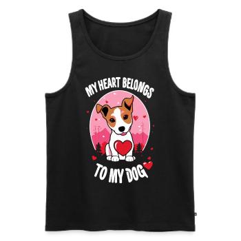 Mon cœur appartient à mon chien - Débardeur bio Premium Homme - noir - Devant - Michal (187cm)