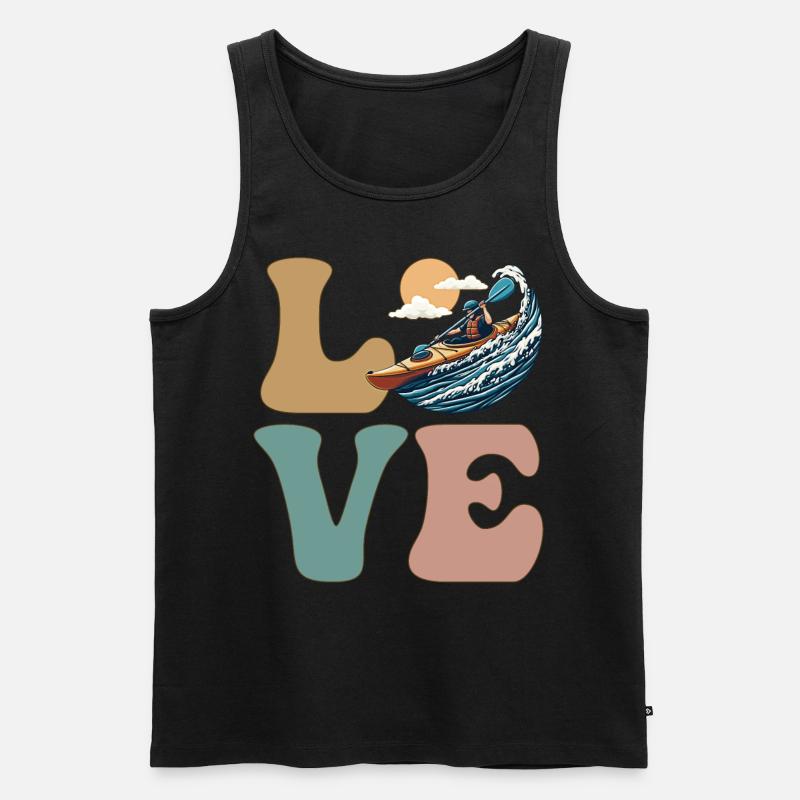 Kajak Kajakfahrer - Männer Premium Bio Tank Top - Schwarz