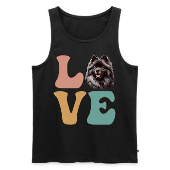 Keeshond Dog Lover - Men's Premium Organic Tank Top - black - Front - AI Model Male 178 light (178cm)
