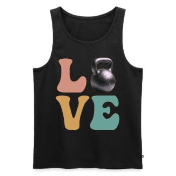 Kettlebell Lifting Gym Workout - Männer Premium Bio Tank Top - Schwarz - Vorne - AI Model Male 178 light (178cm)