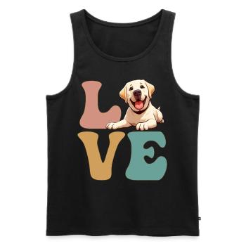 Amoureux des chiens du Labrador - Débardeur bio Premium Homme - noir - Devant - Michal (187cm)