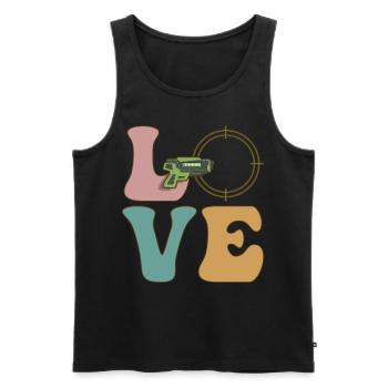 Laser Tag Spieler - Männer Premium Bio Tank Top - Schwarz - Vorne - Michal (187cm)