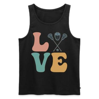 Lacrosse Spieler Lax Coach Team Trainer - Männer Premium Bio Tank Top - Schwarz - Vorne - AI Model Male 178 light (178cm)