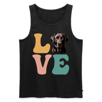 Labrador Retriever amoureux des chiens - Débardeur bio Premium Homme - noir - Devant - Michal (187cm)