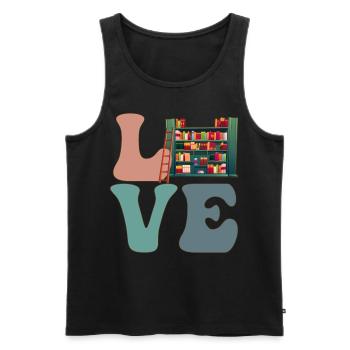 Librarian Library - Men's Premium Organic Tank Top - black - Front - AI Model Male 178 light (178cm)