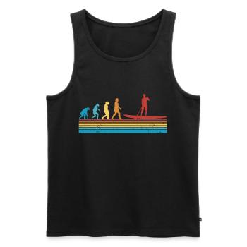 Stand Up Paddle Evolution SUP Board Paddling - Men's Premium Organic Tank Top - black - Front - AI Model Male 178 light (178cm)