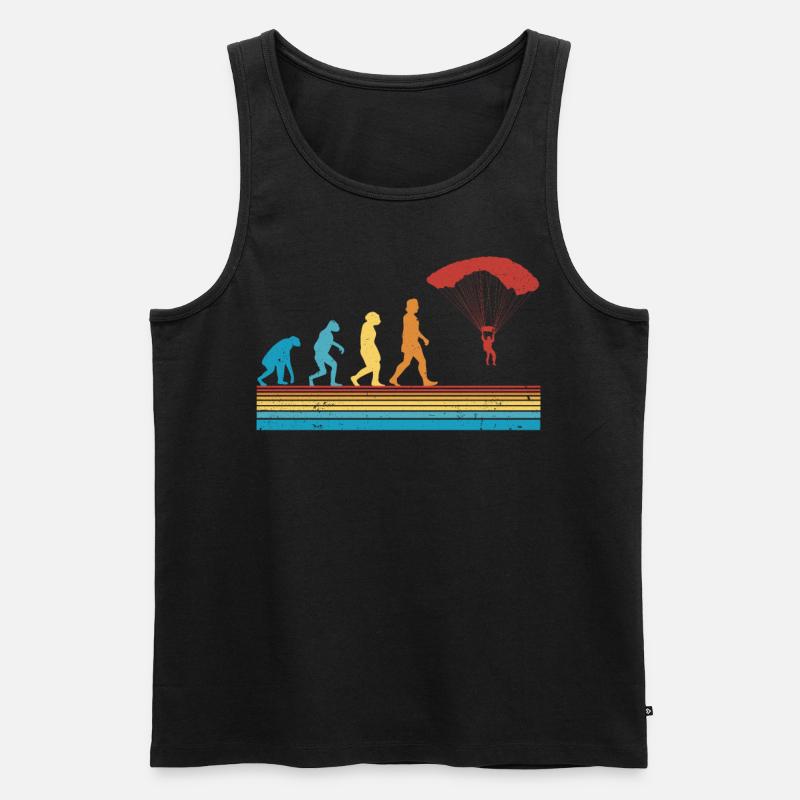 Fallschirmspringer EvolutionFallmschirm Skydive - Männer Premium Bio Tank Top - Schwarz