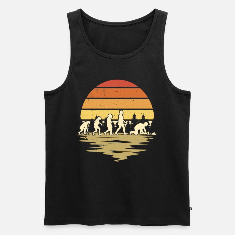 Pflasterer Evolution Steinsetzer Pflastersetzer - Männer Premium Bio Tank Top - Schwarz