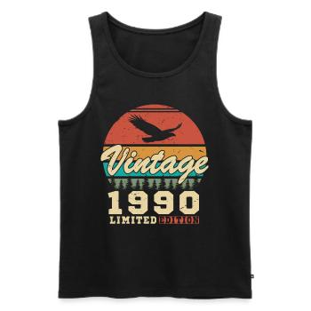 1990 Vintage Original 1990 Geburtstagsgeschenk - Männer Premium Bio Tank Top - Schwarz - Vorne - Michal (187cm)