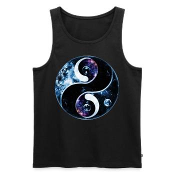 Yin Yang - Débardeur bio Premium Homme - noir - Devant - Michal (187cm)