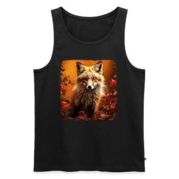 Foxes realistic fox - Men's Premium Organic Tank Top - black - Front - AI Model Male 178 light (178cm)