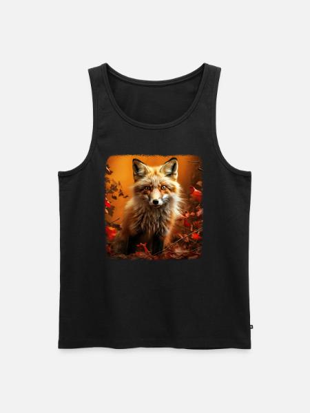 Foxes realistic fox - Men's Premium Organic Tank Top - black