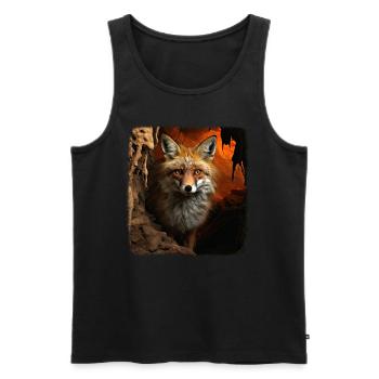 Foxes realistic fox - Men's Premium Organic Tank Top - black - Front - AI Model Male 178 light (178cm)