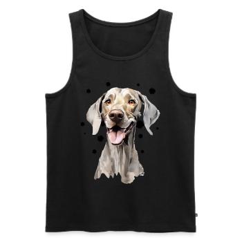 Weimaraner Art Style - Männer Premium Bio Tank Top - Schwarz - Vorne - AI Model Male 178 light (178cm)