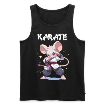 Lustige japanische Karate Maus Kawaii Karateka - Männer Premium Bio Tank Top - Schwarz - Vorne - Michal (187cm)