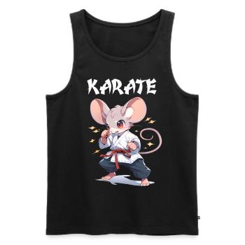 Lustige japanische Karate Maus Kawaii Karateka - Männer Premium Bio Tank Top - Schwarz - Vorne - Michal (187cm)