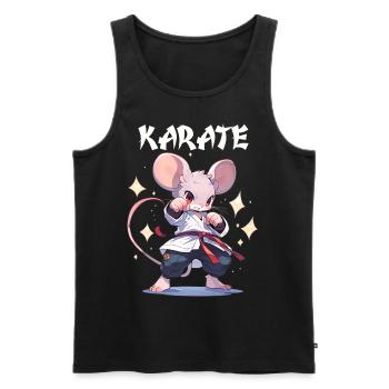Lustige japanische Karate Maus Kawaii Karateka - Männer Premium Bio Tank Top - Schwarz - Vorne - Michal (187cm)