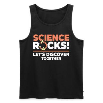 Science Rocks Let's Discover Together Microscope S - Männer Premium Bio Tank Top - Schwarz - Vorne - Michal (187cm)