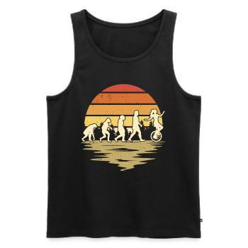Einrad Evolution Einradfahrer - Männer Premium Bio Tank Top - Schwarz - Vorne - AI Model Male 178 light (178cm)