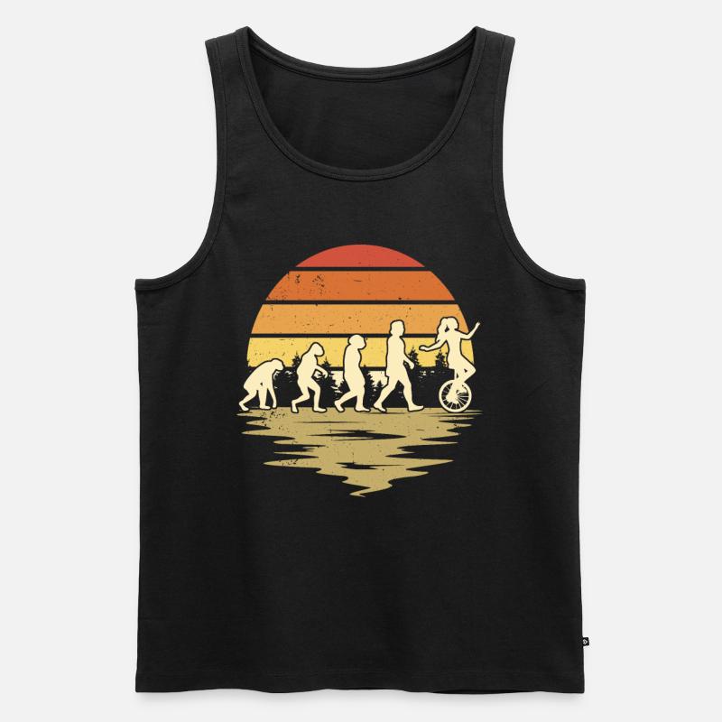 Einrad Evolution Einradfahrer - Männer Premium Bio Tank Top - Schwarz