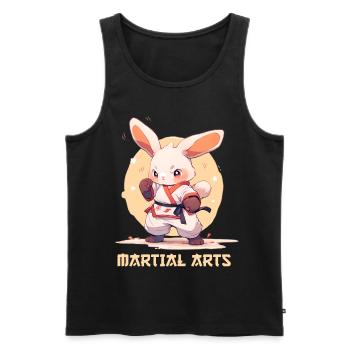 Funny Martial Arts Bunny MMA Kawaii Martial Arts - Men's Premium Organic Tank Top - black - Front - Michal (187cm)