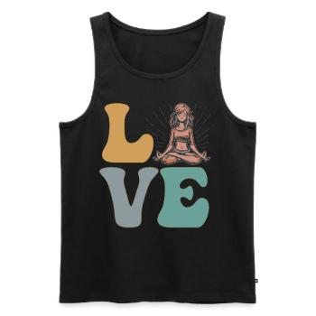Meditation Spiritual Yoga Female Woman - Men's Premium Organic Tank Top - black - Front - Michal (187cm)