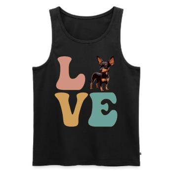 Zwergpinscher Hundeliebhaber - Männer Premium Bio Tank Top - Schwarz - Vorne - Michal (187cm)