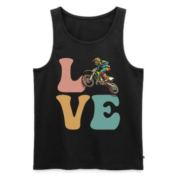 Course de motocross Dirt Bike - Débardeur bio Premium Homme - noir - Devant - Michal (187cm)