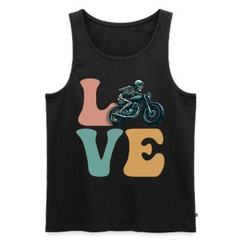Motorradfahren Motorradfahrer Motorradskelett - Männer Premium Bio Tank Top - Schwarz - Vorne - Michal (187cm)