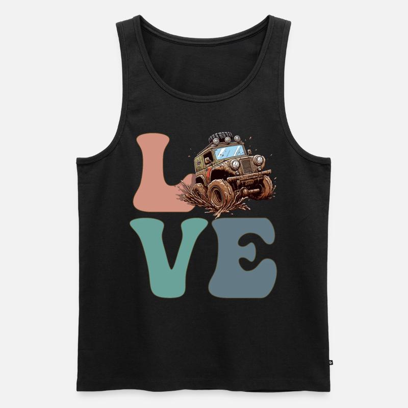 Mud Bogging Mudding Mud Racing - Männer Premium Bio Tank Top - Schwarz