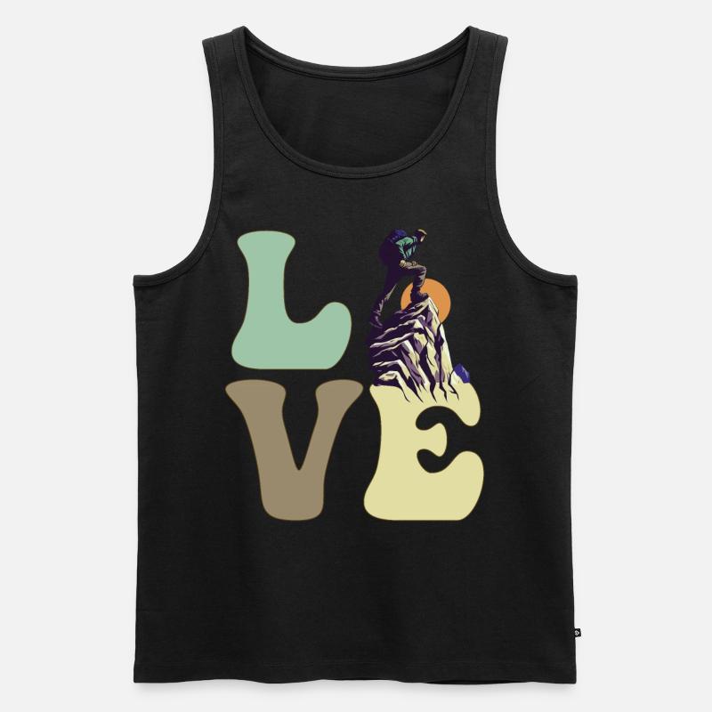 Bergsteigen Bergsteiger Wandern - Männer Premium Bio Tank Top - Schwarz