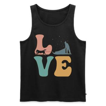 Mushing Sled Dog Sled Dog Handler - Men's Premium Organic Tank Top - black - Front - AI Model Male 178 light (178cm)