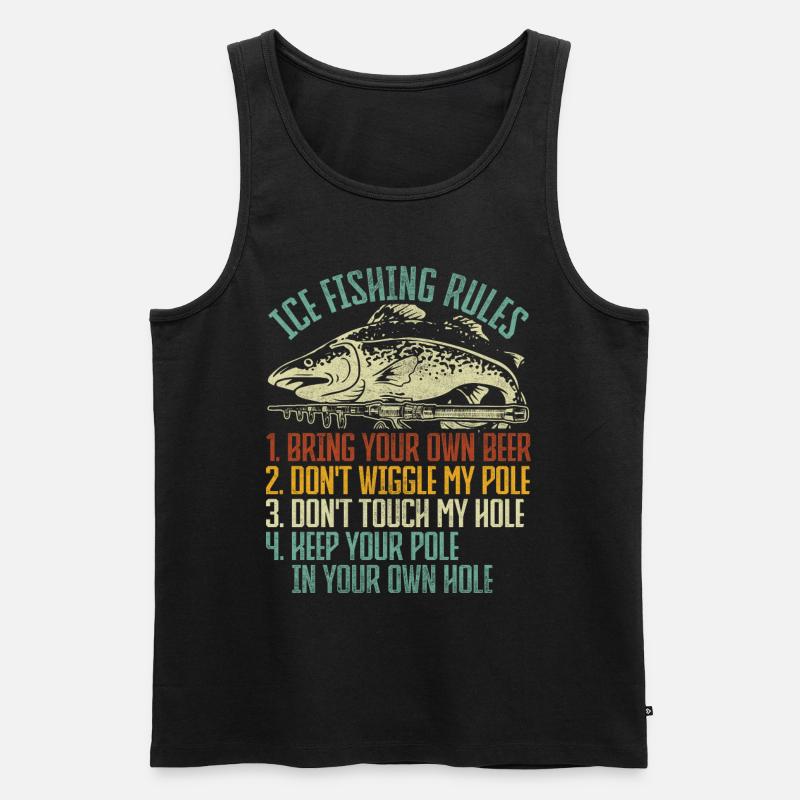 Eisfischen Eisangeln Eisloch Angeln - Männer Premium Bio Tank Top - Schwarz