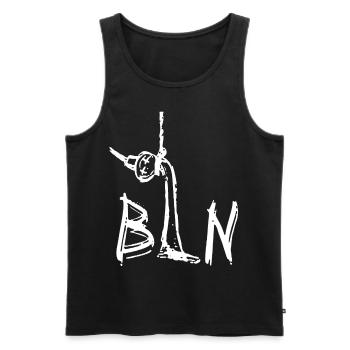 Berlin - BLN - Männer Premium Bio Tank Top - Schwarz - Vorne - Michal (187cm)