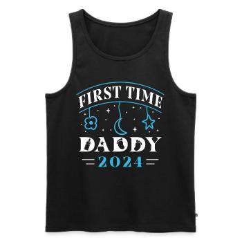 First Time Daddy 2024 - Men's Premium Organic Tank Top - black - Front - Michal (187cm)